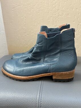Midas Blue Leather Ankle Boots Cilla